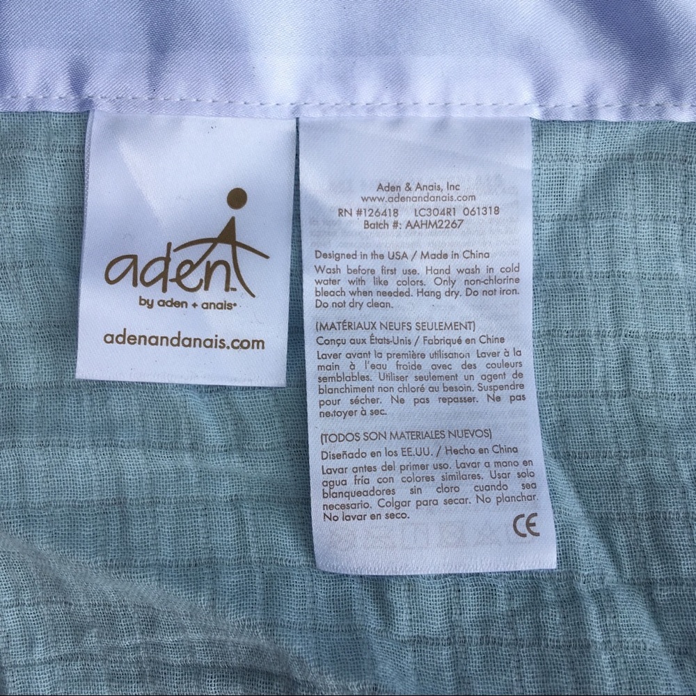 Bunny Lovey Aden By Aden + Anais Security Blanket Blue Muslin Solid Winter Sky - Picture 11 of 12